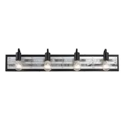 Abbey Rose 336B04BL 4-Light Vanity Light - Black/Galvanized 13 Abbey Rose 336B04BL 4-Light Vanity Light - Black/Galvanized -Lighting Decoration Store 336B04BL 6