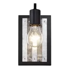 Abbey Rose 336W01BL 1-Light Wall Sconce - Black/Galvanized -Lighting Decoration Store 336W01BL 3
