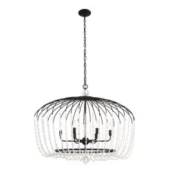 Voliere 343N06MB 6-Light Pendant Light - Matte Black -Lighting Decoration Store 343N06MB 3