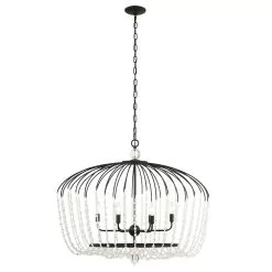 Voliere 343N06MB 6-Light Pendant Light - Matte Black -Lighting Decoration Store 343N06MB 6