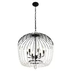 Voliere 343P06MB 6-Light Pendant Light - Matte Black -Lighting Decoration Store 343P06MB 3