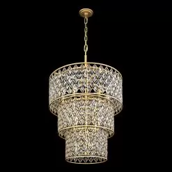 Windsor 345C13FGMB 13-Light Chandelier - French Gold/Matte Black -Lighting Decoration Store 345C13FGMB 1