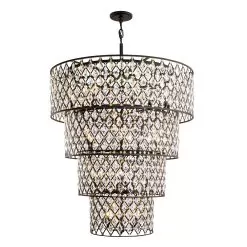 Windsor 345C21CBHG 21-Light Crystal Chandelier - Carbon Black /Havana Gold