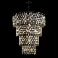 Windsor 345C21CBHG 21-Light Crystal Chandelier - Carbon Black /Havana Gold -Lighting Decoration Store 345C21CBHG 2