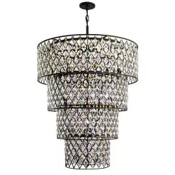 Windsor 345C21CBHG 21-Light Crystal Chandelier - Carbon Black /Havana Gold -Lighting Decoration Store 345C21CBHG 3