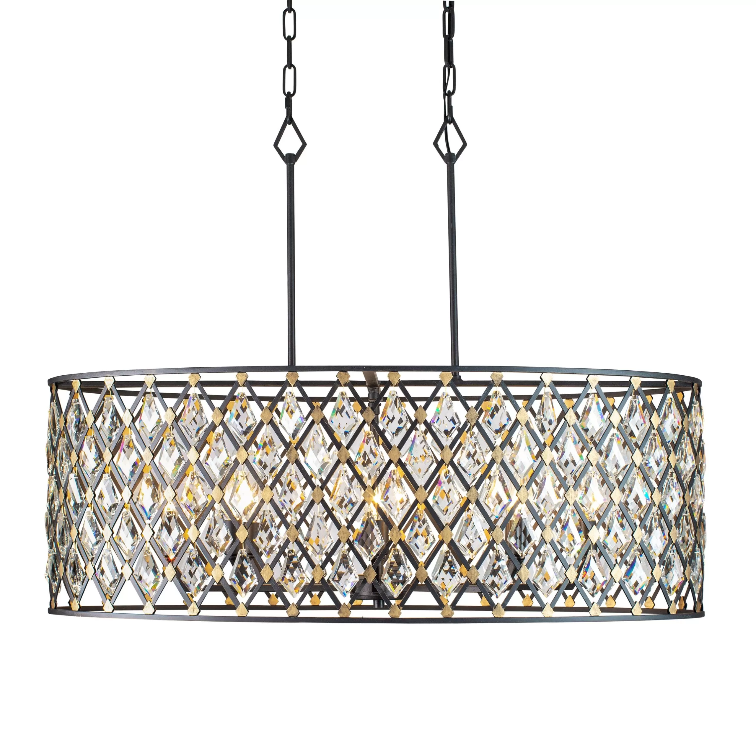 Windsor 345N08CBHG 8-Light Pendant Light - Carbon/Havana Gold 1 Windsor 345N08CBHG 8-Light Pendant Light - Carbon/Havana Gold