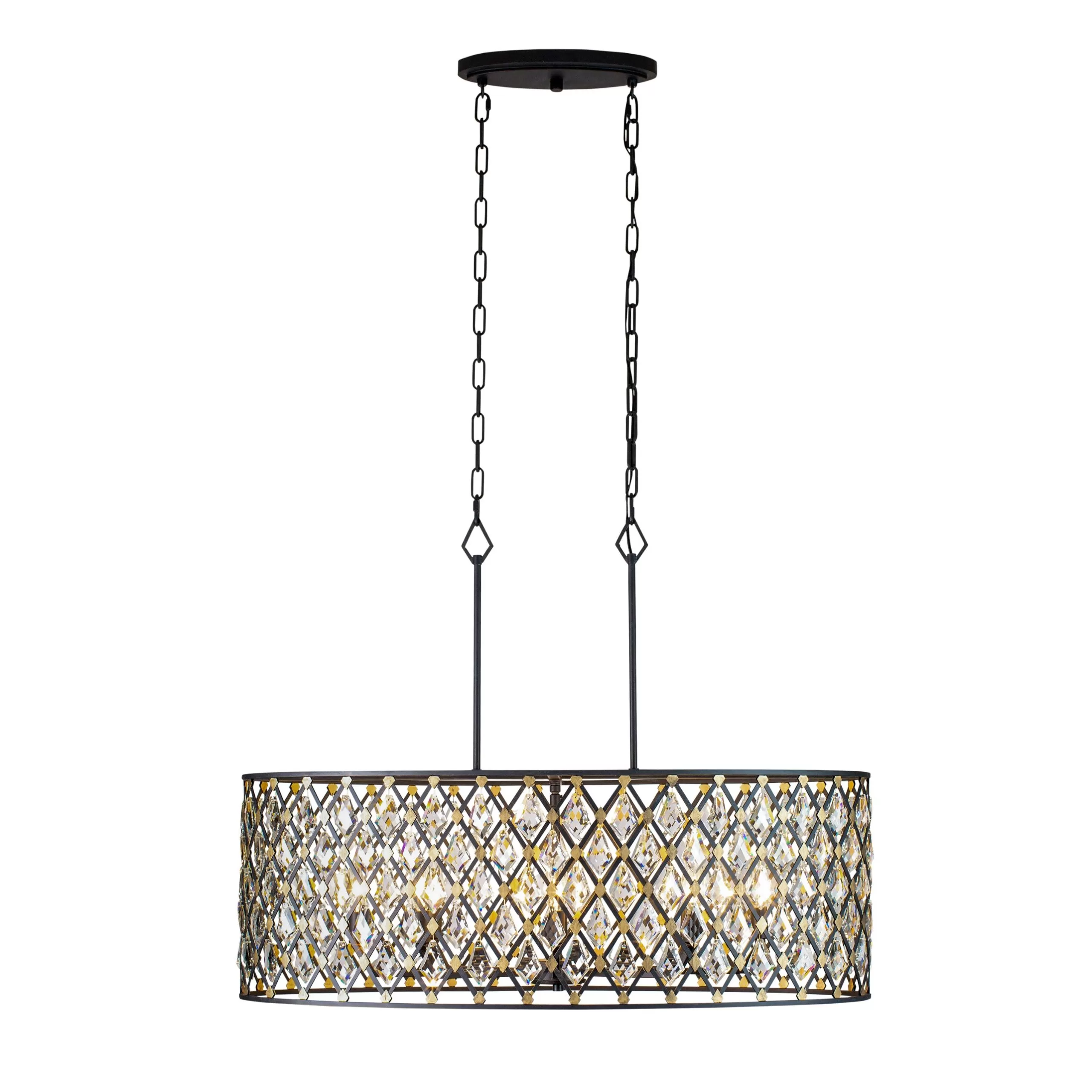 Windsor 345N08CBHG 8-Light Pendant Light - Carbon/Havana Gold 2 Windsor 345N08CBHG 8-Light Pendant Light - Carbon/Havana Gold - Image 2
