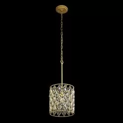 Windsor 345P01FGMB 1-Light Pendant Light - French Gold/Matte Black -Lighting Decoration Store 345P01FGMB 1