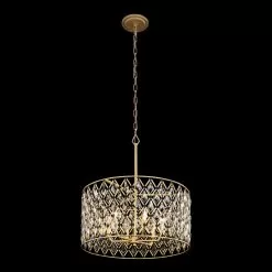 Windsor 345P06FGMB 6-Light Pendant Light - French Gold/Matte Black -Lighting Decoration Store 345P06FGMB 1