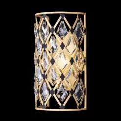 Windsor 345W01FGMB 1-Light Wall Sconce - French Gold/Matte Black -Lighting Decoration Store 345W01FGMB 1