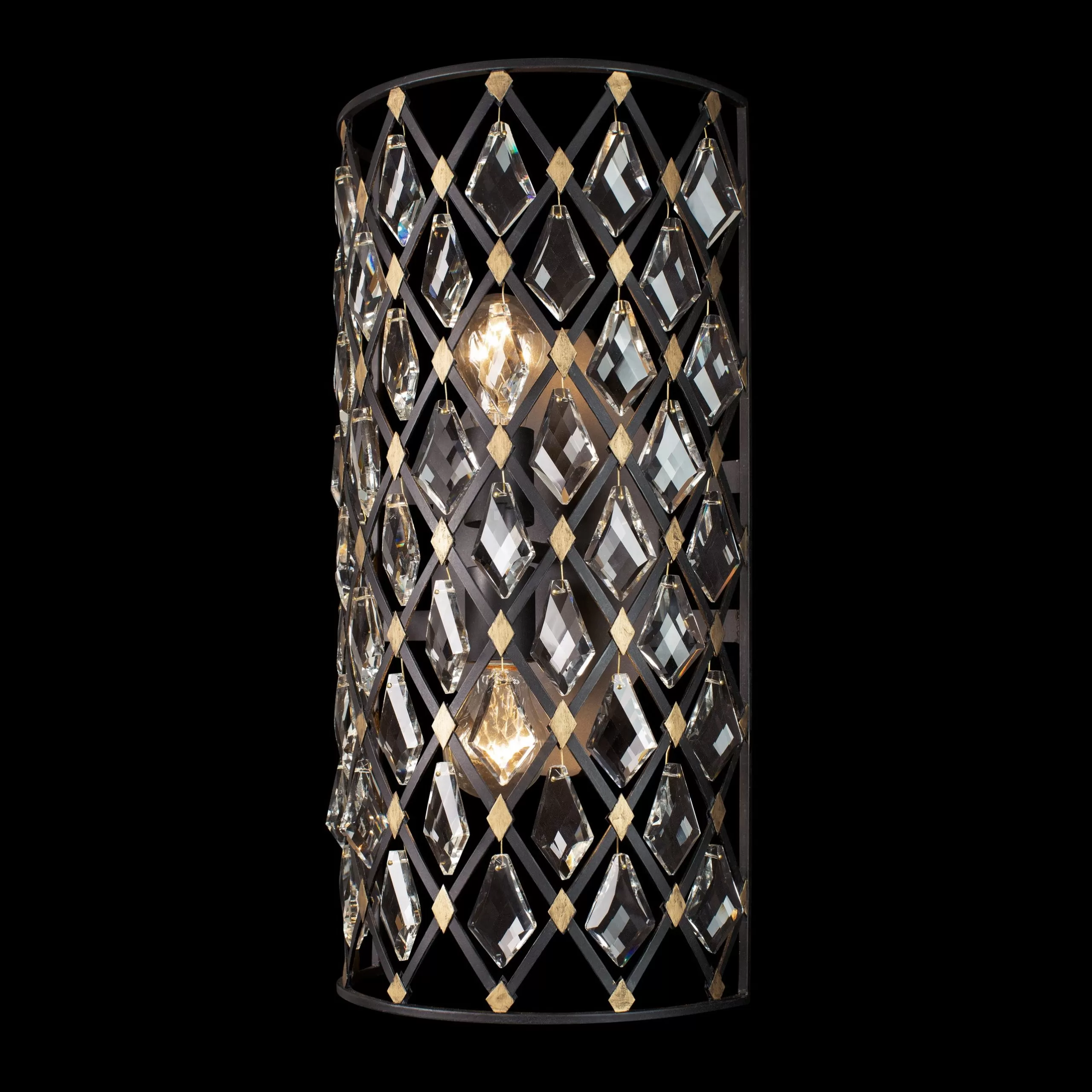 Windsor 345W02CBHG 2-Light Wall Sconce - Carbon/Havana Gold 4 Windsor 345W02CBHG 2-Light Wall Sconce - Carbon/Havana Gold - Image 4
