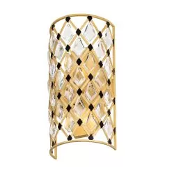 Windsor 345W02FGMB 2-Light Wall Sconce - French Gold/Matte Black -Lighting Decoration Store 345W02FGMB 2