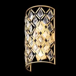 Windsor 345W02FGMB 2-Light Wall Sconce - French Gold/Matte Black -Lighting Decoration Store 345W02FGMB 3