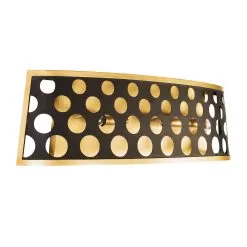 Bailey 346B03MBFG 3-Light Vanity Light - Matte Black/French Gold -Lighting Decoration Store 346B03MBFG 3