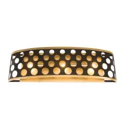 Bailey 346B03MBFG 3-Light Vanity Light - Matte Black/French Gold -Lighting Decoration Store 346B03MBFG 4