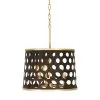Bailey 346P03MBFG 3-Light Convertible Pendant/Semi-Flush - Matte Black/French Gold