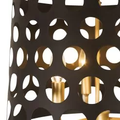 Bailey 346P03MBFG 3-Light Convertible Pendant/Semi-Flush - Matte Black/French Gold -Lighting Decoration Store 346P03MBFG 2