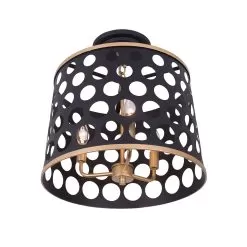 Bailey 346S03MBFG 3-Light Pendant Light - Matte Black/French Gold -Lighting Decoration Store 346S03MBFG 4