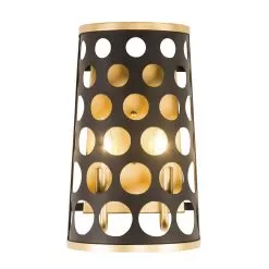Bailey 346W02MBFG 2-Light Wall Sconce - Matte Black/French Gold