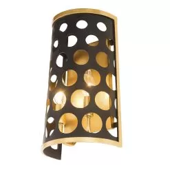 Bailey 346W02MBFG 2-Light Wall Sconce - Matte Black/French Gold -Lighting Decoration Store 346W02MBFG 1