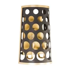 Bailey 346W02MBFG 2-Light Wall Sconce - Matte Black/French Gold -Lighting Decoration Store 346W02MBFG 2