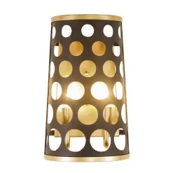 Bailey 346W02MBFG 2-Light Wall Sconce - Matte Black/French Gold -Lighting Decoration Store 346W02MBFG 4