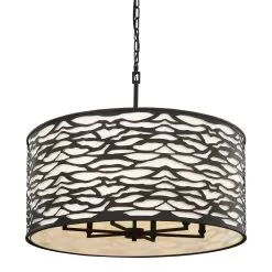 Kato 348P06CB 6-Light Pendant Light - Carbon Black