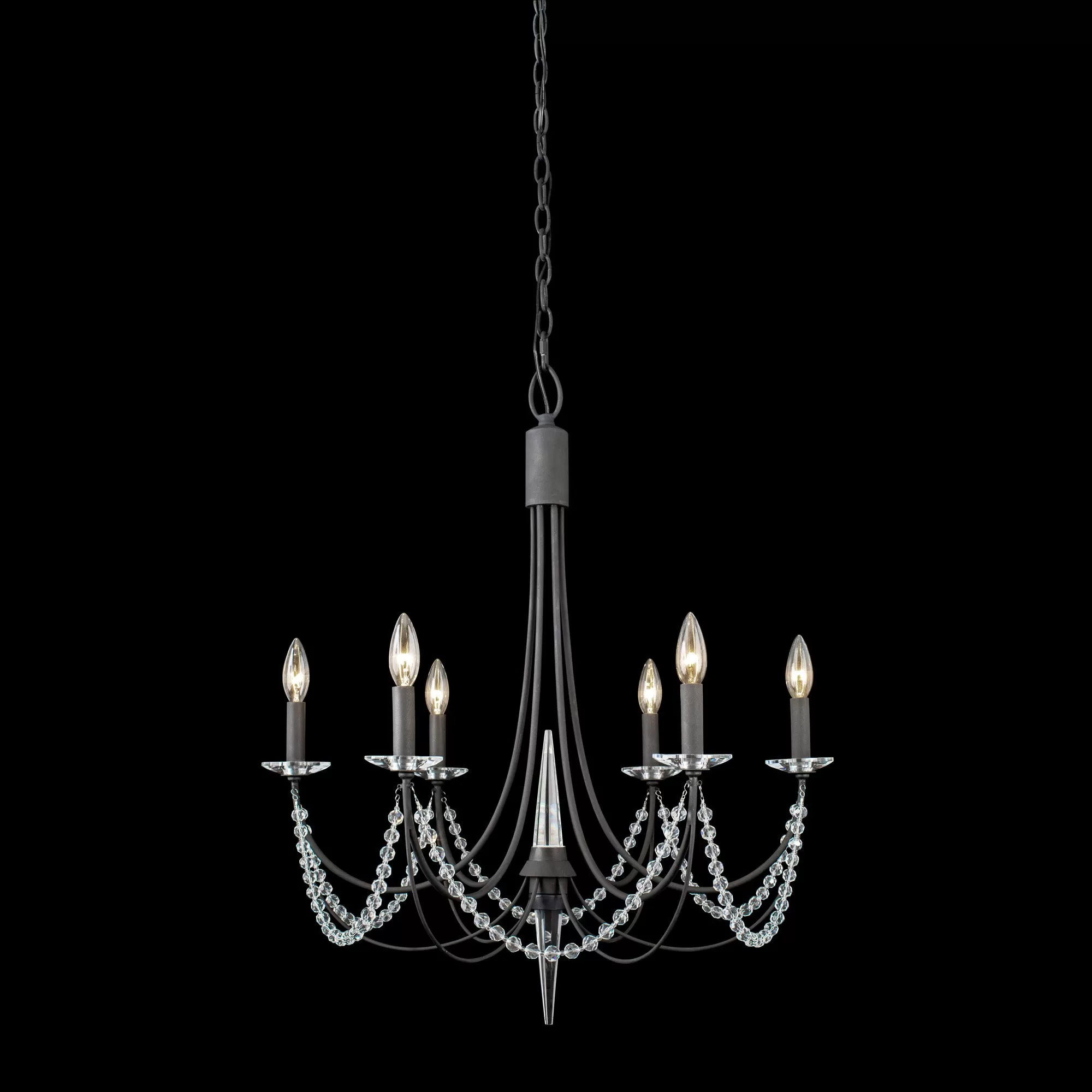 Brentwood 350C06CB 6-Light Chandelier - Carbon Black 5 Brentwood 350C06CB 6-Light Chandelier - Carbon Black - Image 5