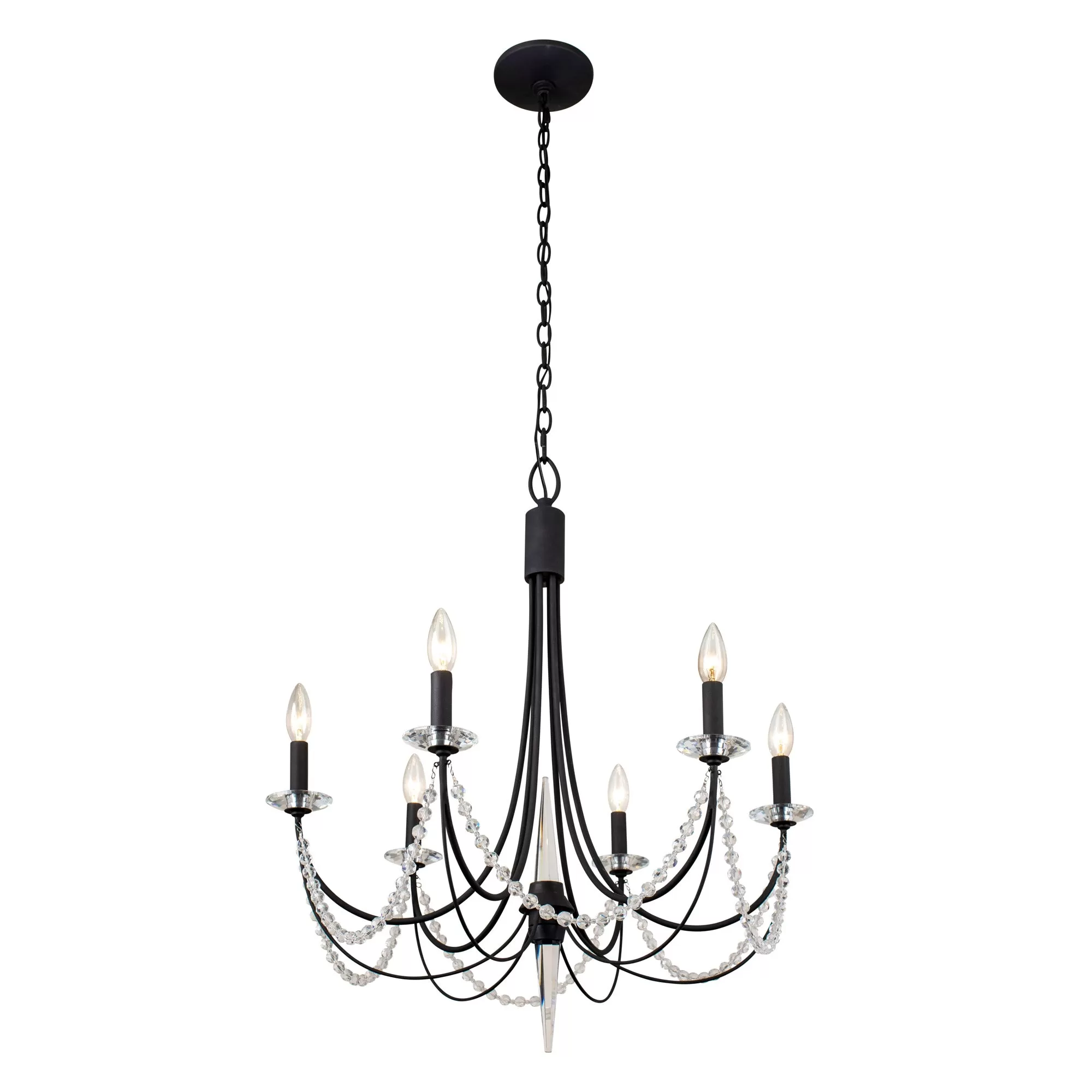 Brentwood 350C06CB 6-Light Chandelier - Carbon Black 1 Brentwood 350C06CB 6-Light Chandelier - Carbon Black