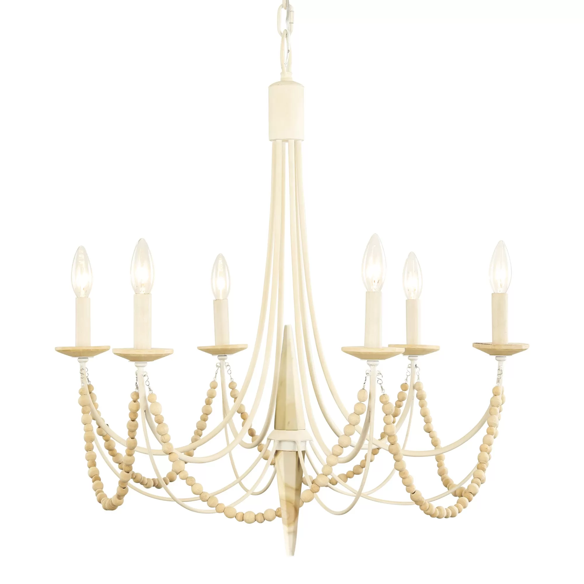 Brentwood 350C06CW 6-Light Chandelier - Country White 1 Brentwood 350C06CW 6-Light Chandelier - Country White