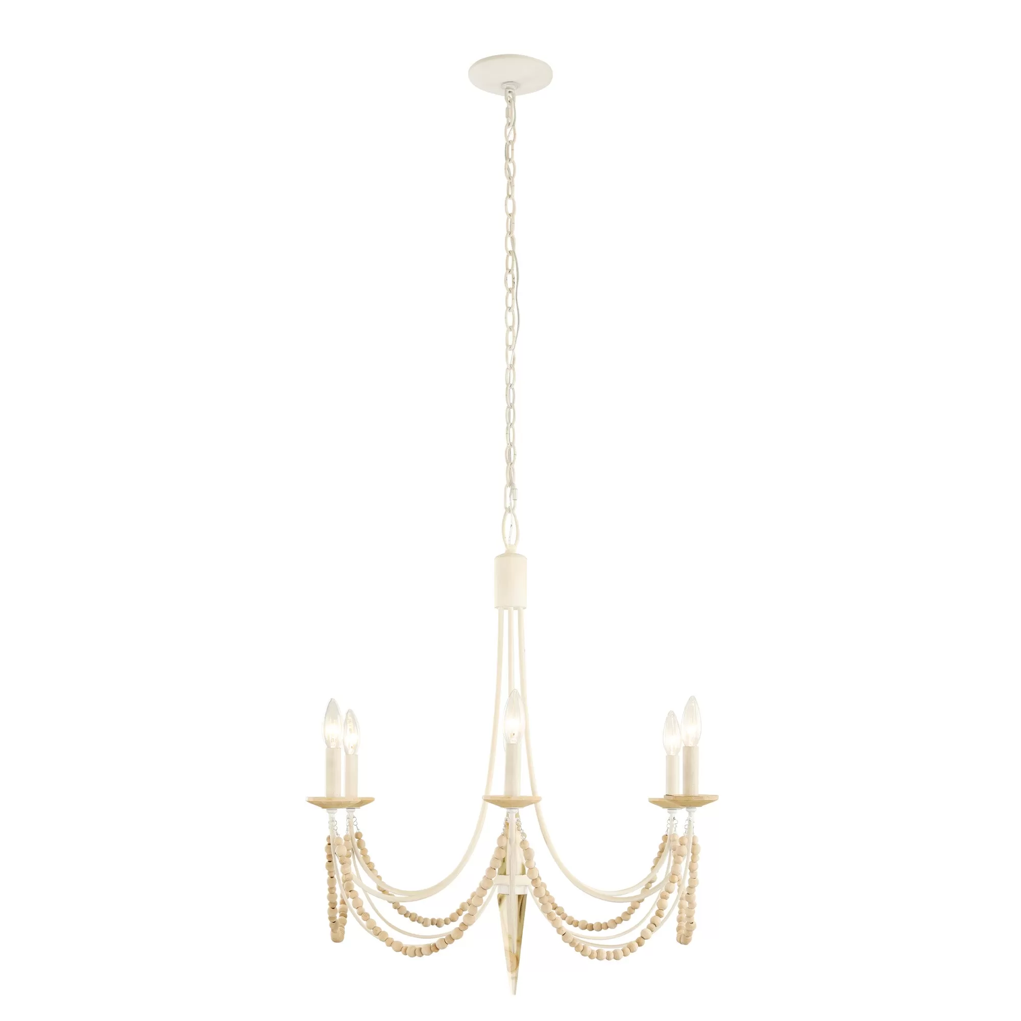 Brentwood 350C06CW 6-Light Chandelier - Country White 4 Brentwood 350C06CW 6-Light Chandelier - Country White - Image 4