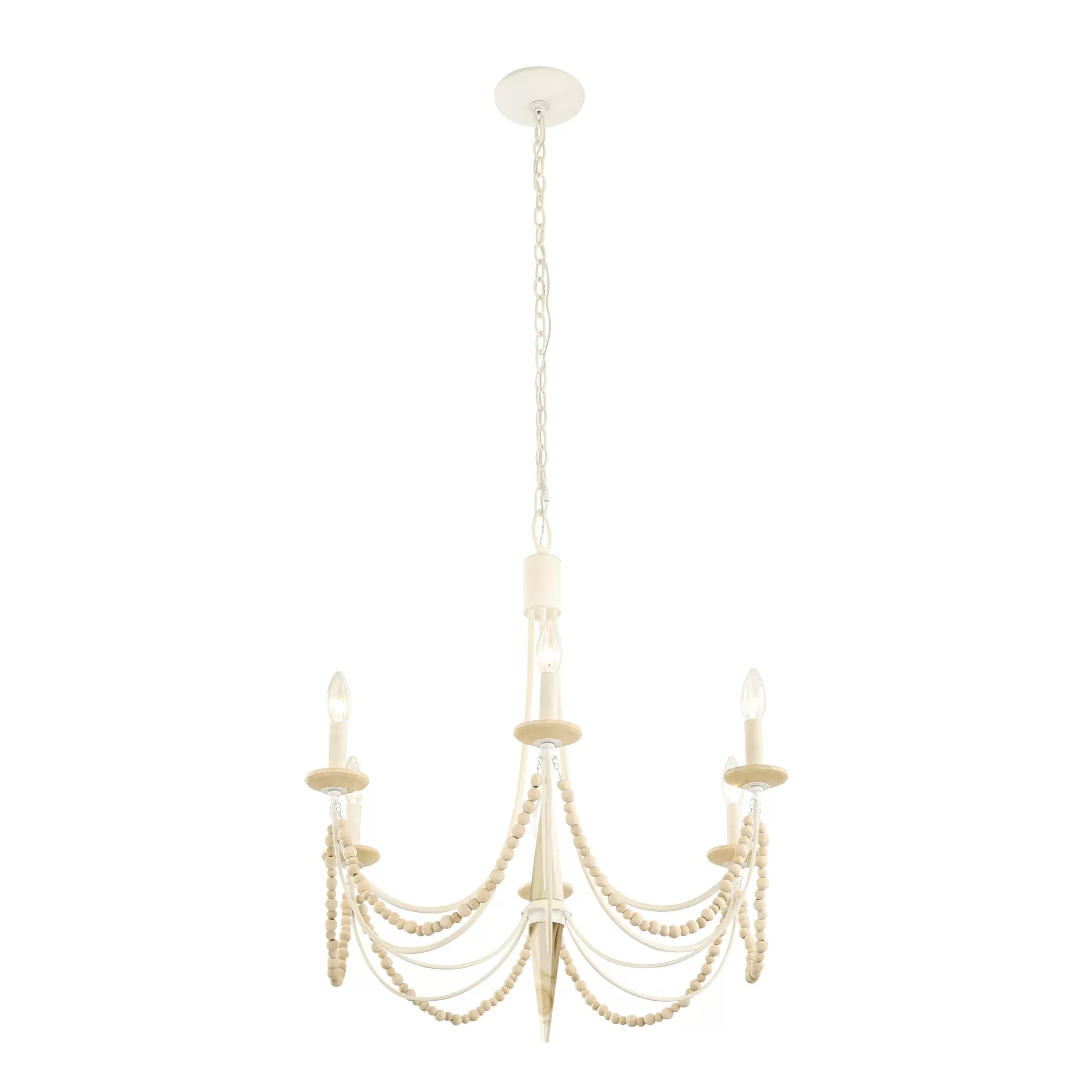 Brentwood 350C06CW 6-Light Chandelier - Country White 7 Brentwood 350C06CW 6-Light Chandelier - Country White - Image 7
