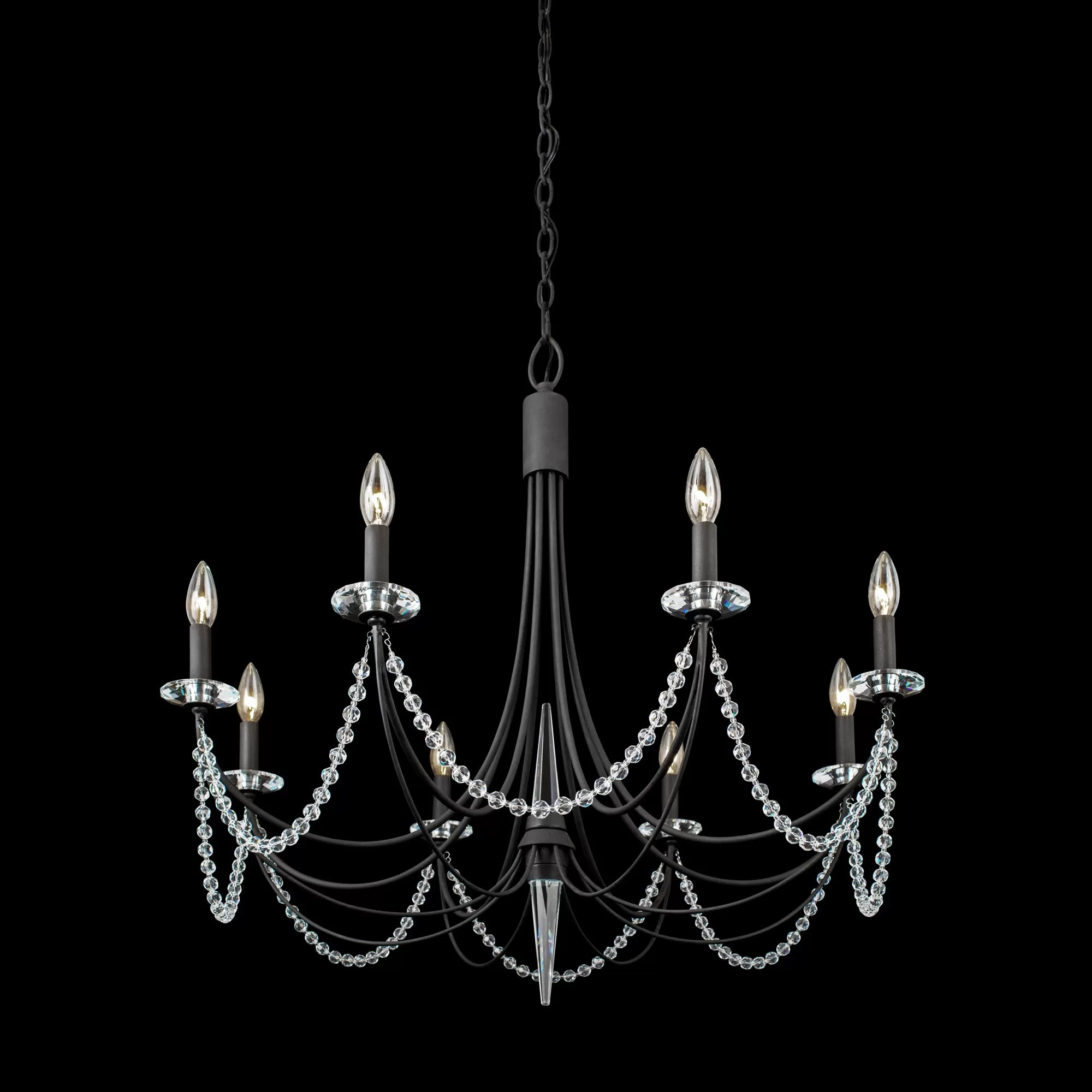 Brentwood 350C08CB 8-Light Chandelier - Carbon Black 2 Brentwood 350C08CB 8-Light Chandelier - Carbon Black - Image 2
