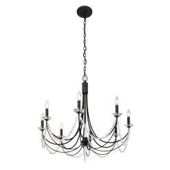 Brentwood 350C08CB 8-Light Chandelier - Carbon Black 9 Brentwood 350C08CB 8-Light Chandelier - Carbon Black -Lighting Decoration Store 350C08CB 2
