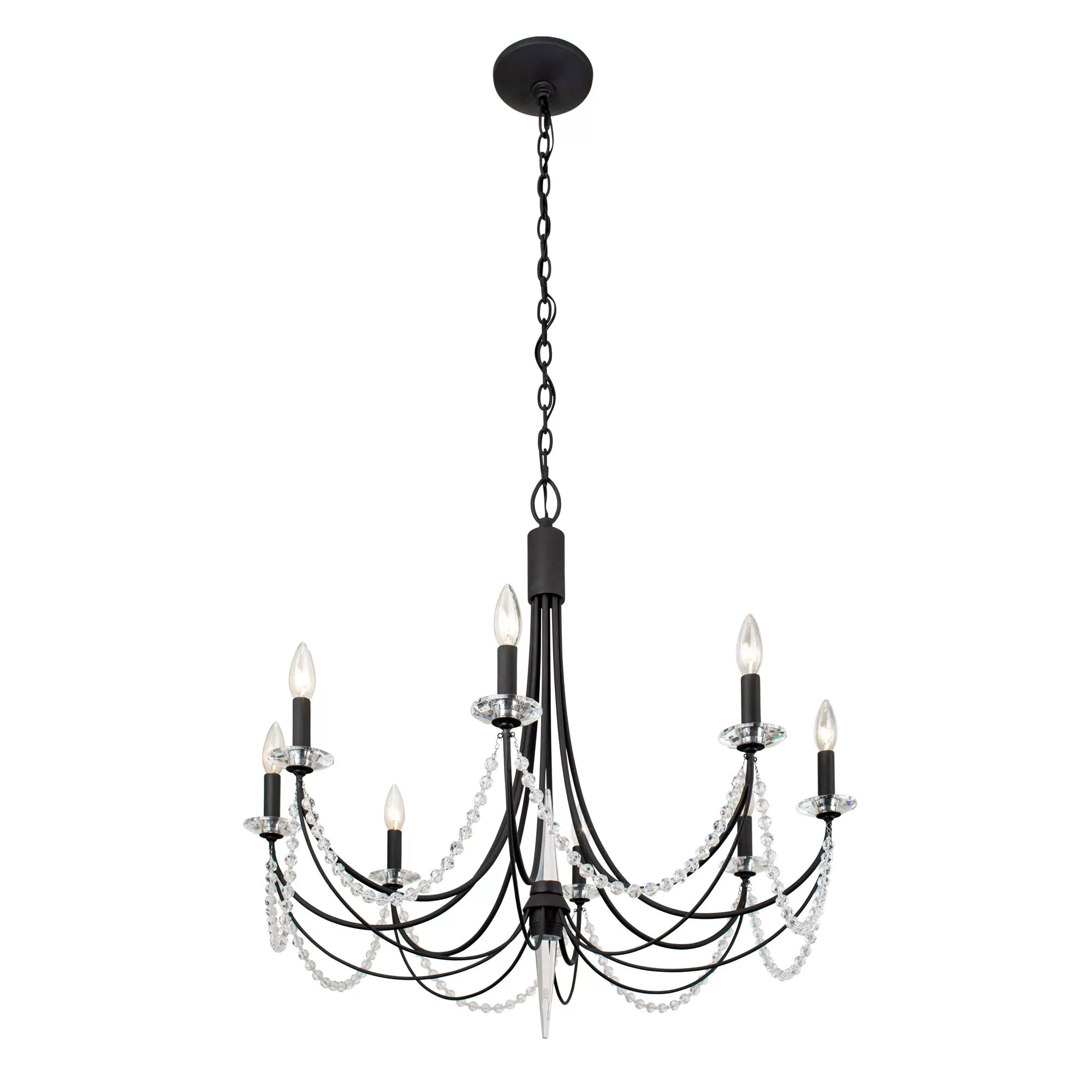 Brentwood 350C08CB 8-Light Chandelier - Carbon Black 3 Brentwood 350C08CB 8-Light Chandelier - Carbon Black - Image 3