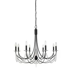 Brentwood 350C08CB 8-Light Chandelier - Carbon Black 10 Brentwood 350C08CB 8-Light Chandelier - Carbon Black -Lighting Decoration Store 350C08CB 3