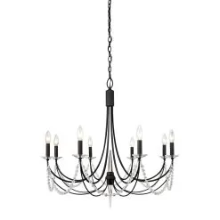 Brentwood 350C08CB 8-Light Chandelier - Carbon Black