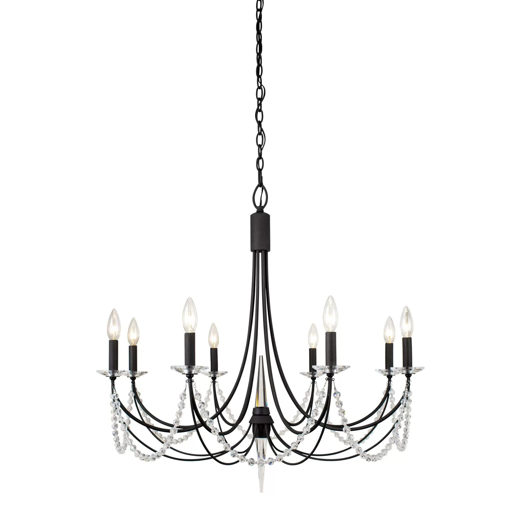 Brentwood 350C08CB 8-Light Chandelier - Carbon Black 1 Brentwood 350C08CB 8-Light Chandelier - Carbon Black