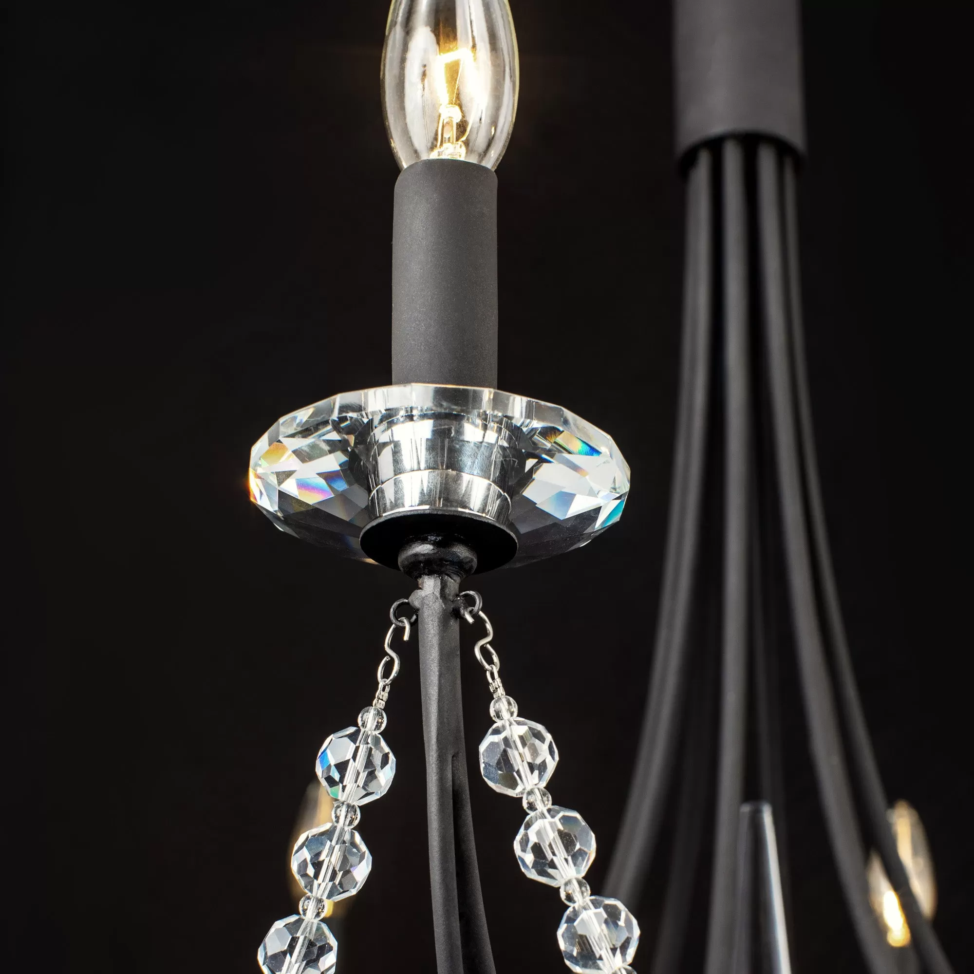 Brentwood 350C08CB 8-Light Chandelier - Carbon Black 5 Brentwood 350C08CB 8-Light Chandelier - Carbon Black - Image 5