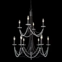 Brentwood 350C10CB 10-Light Chandelier - Carbon Black -Lighting Decoration Store 350C10CB