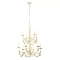 Brentwood 350C10CW 10-Light Chandelier - Country White -Lighting Decoration Store 350C10CW 1