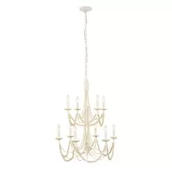 Brentwood 350C10CW 10-Light Chandelier - Country White -Lighting Decoration Store 350C10CW 5
