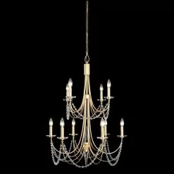 Brentwood 350C10FG 10-Light Chandelier - French Gold -Lighting Decoration Store 350C10FG