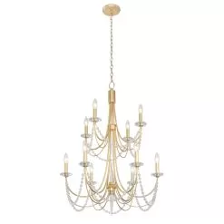 Brentwood 350C10FG 10-Light Chandelier - French Gold -Lighting Decoration Store 350C10FG 4