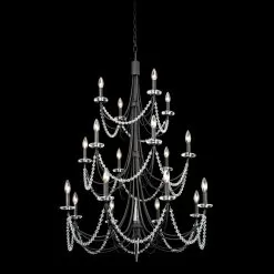 Brentwood 350C18CB 18-Light Chandelier - Carbon Black -Lighting Decoration Store 350C18CB