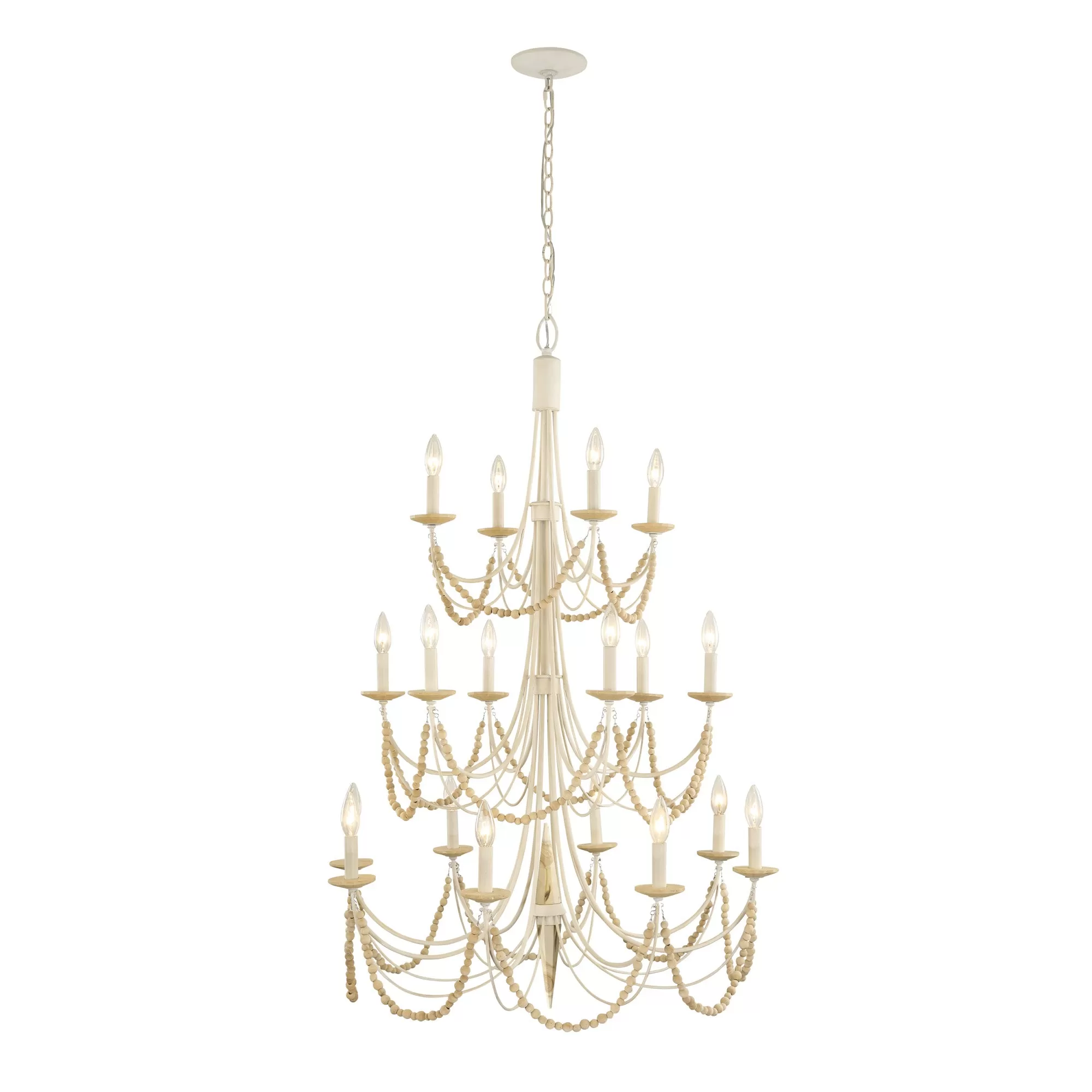 Brentwood 350C18CW 18-Light Chandelier - Country White 1 Brentwood 350C18CW 18-Light Chandelier - Country White