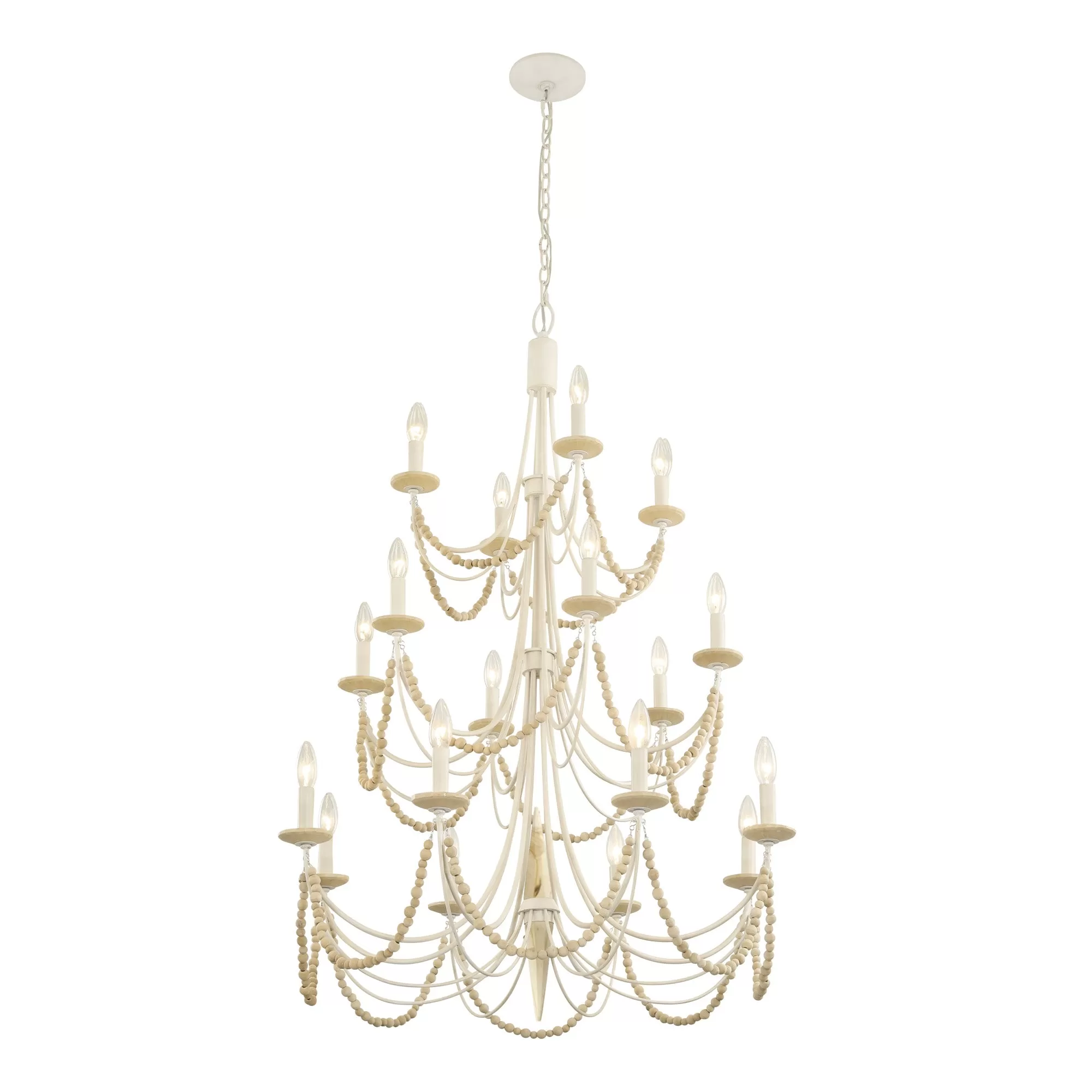 Brentwood 350C18CW 18-Light Chandelier - Country White 5 Brentwood 350C18CW 18-Light Chandelier - Country White - Image 5