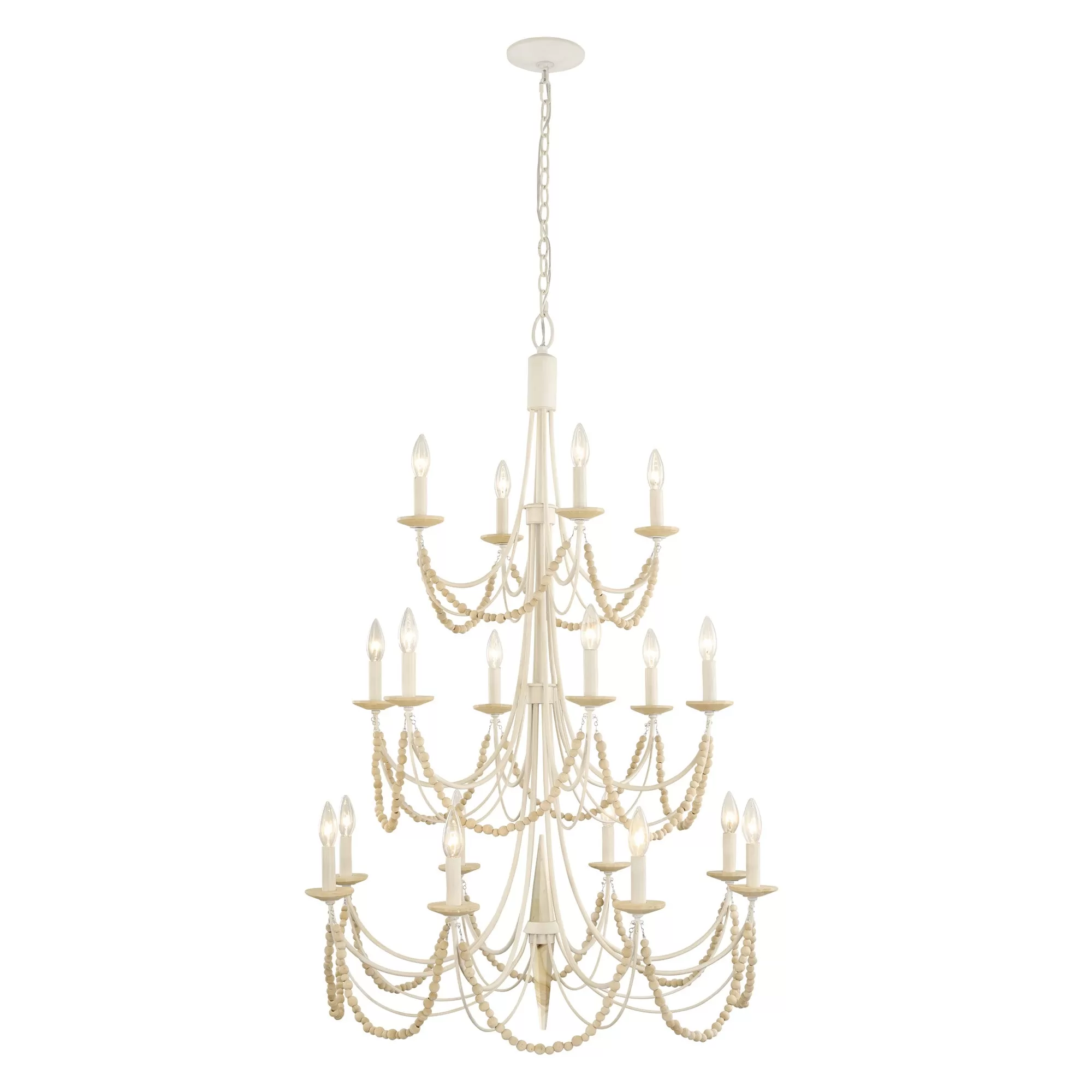 Brentwood 350C18CW 18-Light Chandelier - Country White 6 Brentwood 350C18CW 18-Light Chandelier - Country White - Image 6