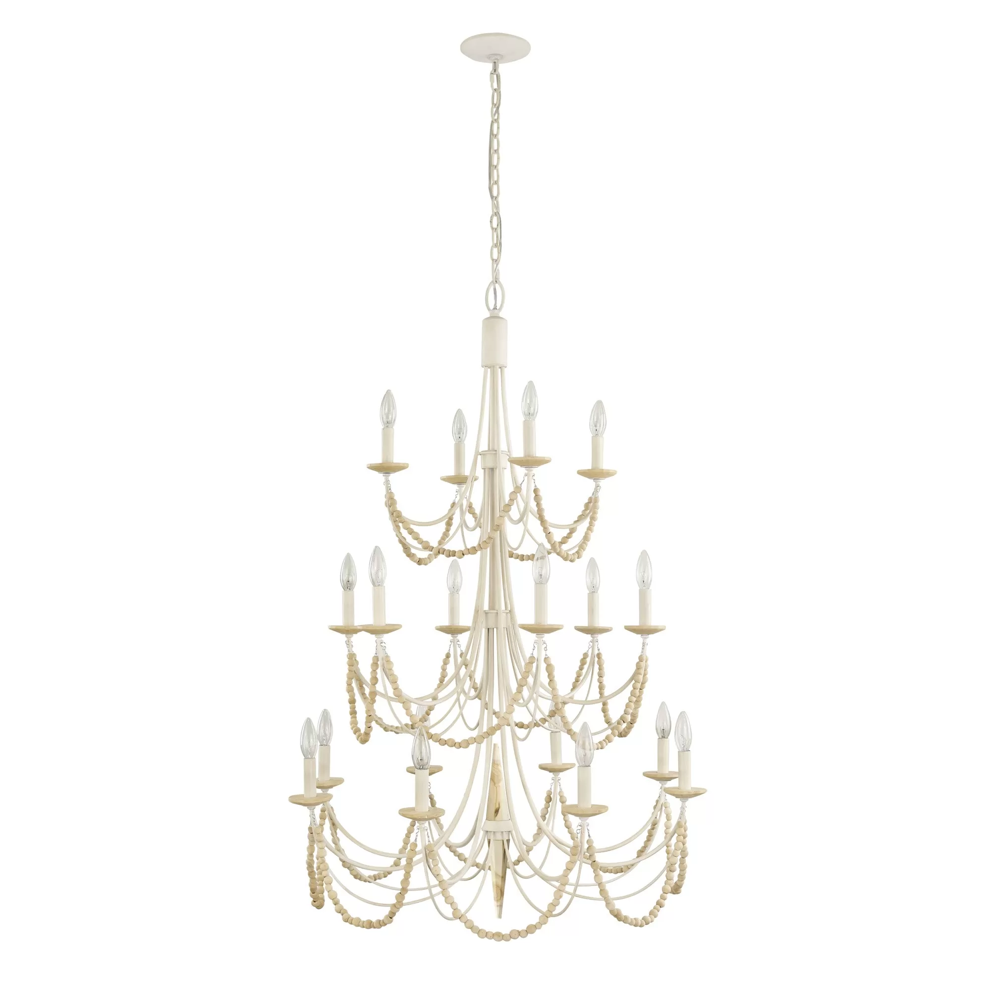 Brentwood 350C18CW 18-Light Chandelier - Country White 7 Brentwood 350C18CW 18-Light Chandelier - Country White - Image 7