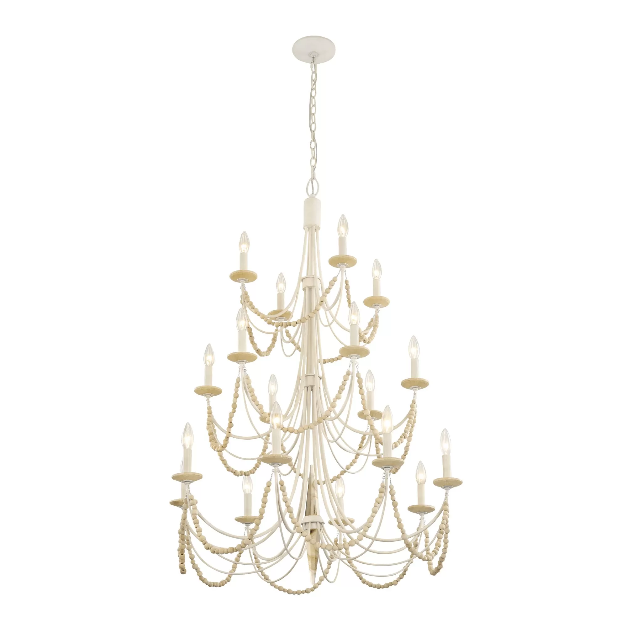 Brentwood 350C18CW 18-Light Chandelier - Country White 8 Brentwood 350C18CW 18-Light Chandelier - Country White - Image 8